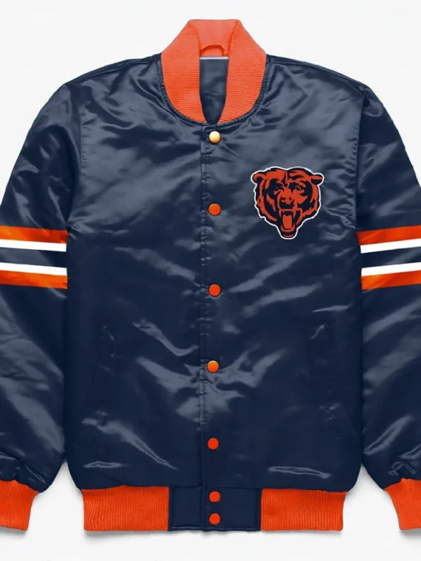 Chicago Bears Button Down Navy Jacket