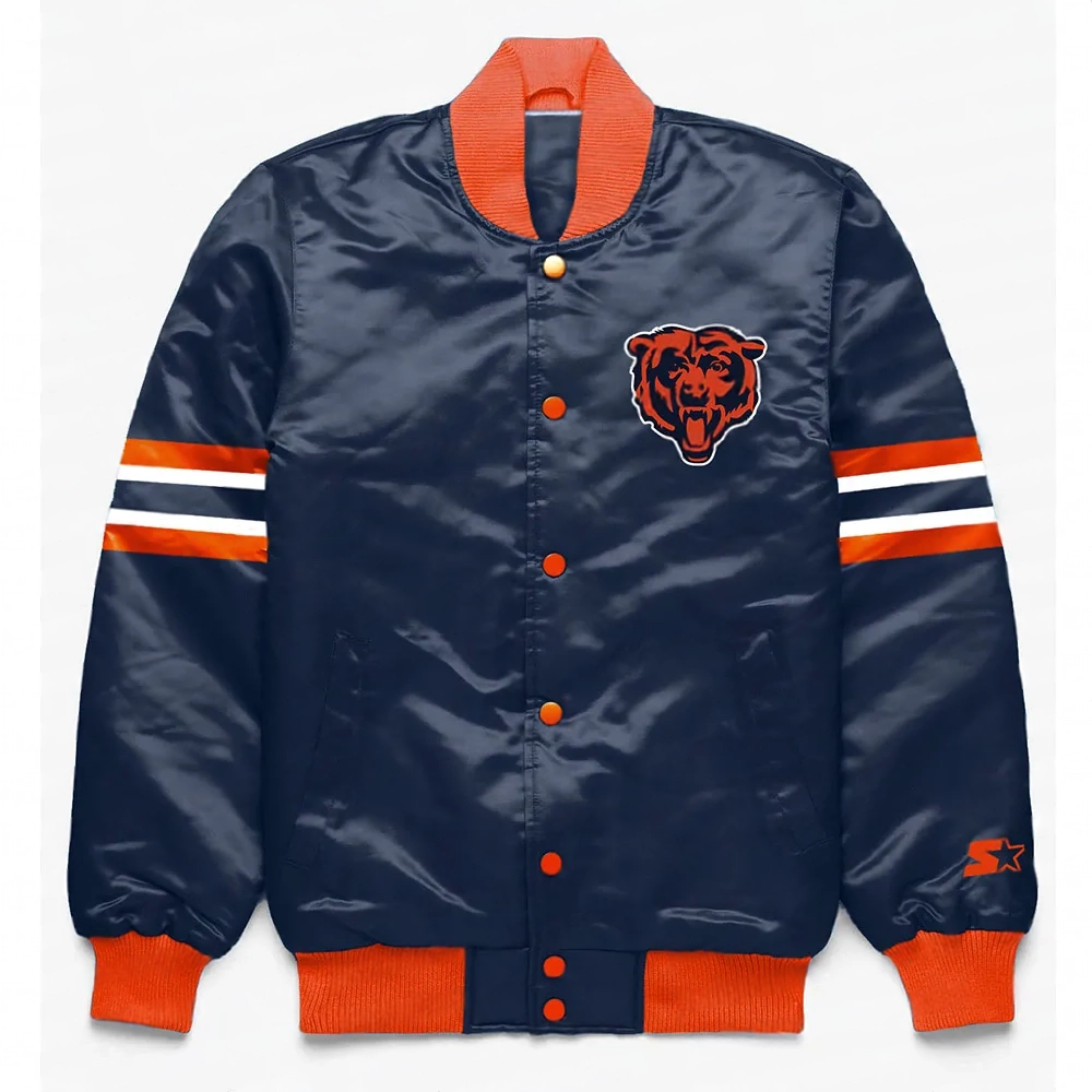 Chicago Bears Button Down Navy Jacket Chicago Bears Button Down Navy Jacket