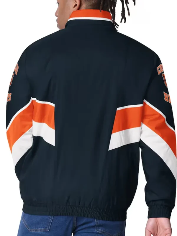 Chicago Bears Captain Navy Varsity Satin Jacket
