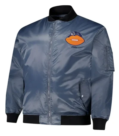 Chicago Bears Charcoal Bomber Full-Zip Jacket