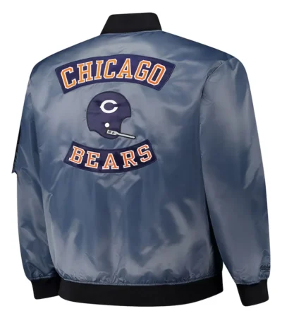 Chicago Bears Charcoal Bomber Full-Zip Jacket