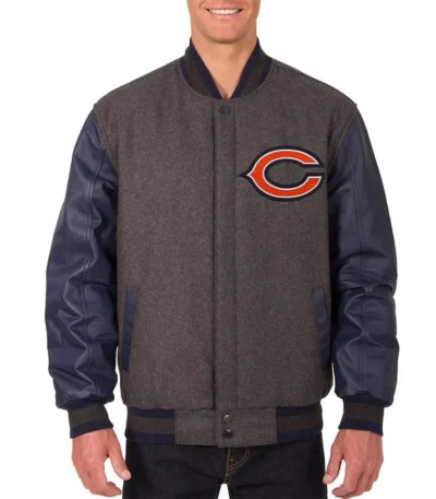 Chicago Bears Charcoal and Navy Varsity Jacket