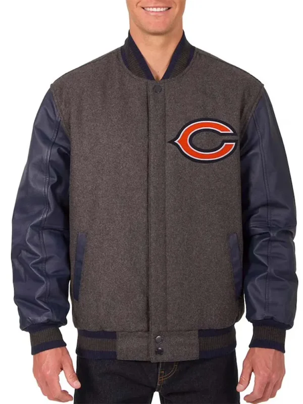 Chicago Bears Charcoal and Navy Varsity Jacket
