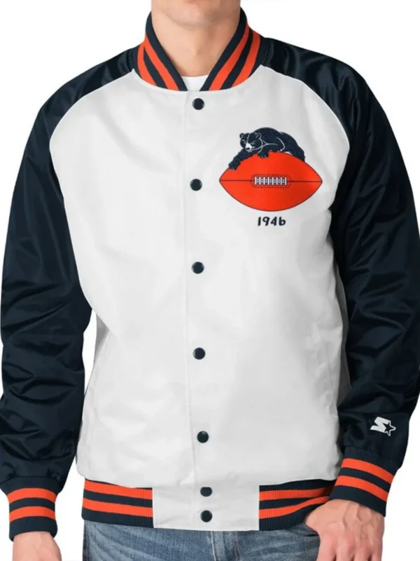 Chicago Bears Clean Up Throwback Satin Full-Snap Jacket