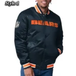 Chicago Bears Closer Navy-Orange Satin Jacket
