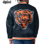 Chicago Bears Closer Navy-Orange Satin Jacket