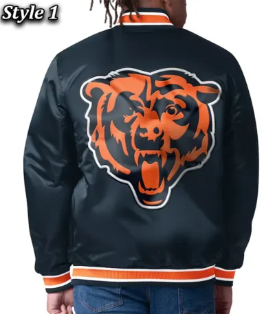Chicago Bears Closer Navy-Orange Satin Jacket