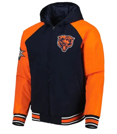 Chicago Bears Defender College Navy Hoodie Varsity Jacket