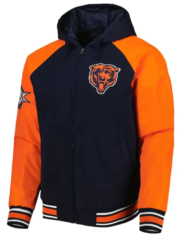 Chicago Bears Defender College Navy Hoodie Varsity Jacket