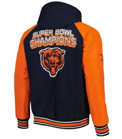 Chicago Bears Defender College Navy Hoodie Varsity Jacket