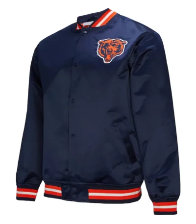 Chicago Bears Double Down Navy Satin Jacket