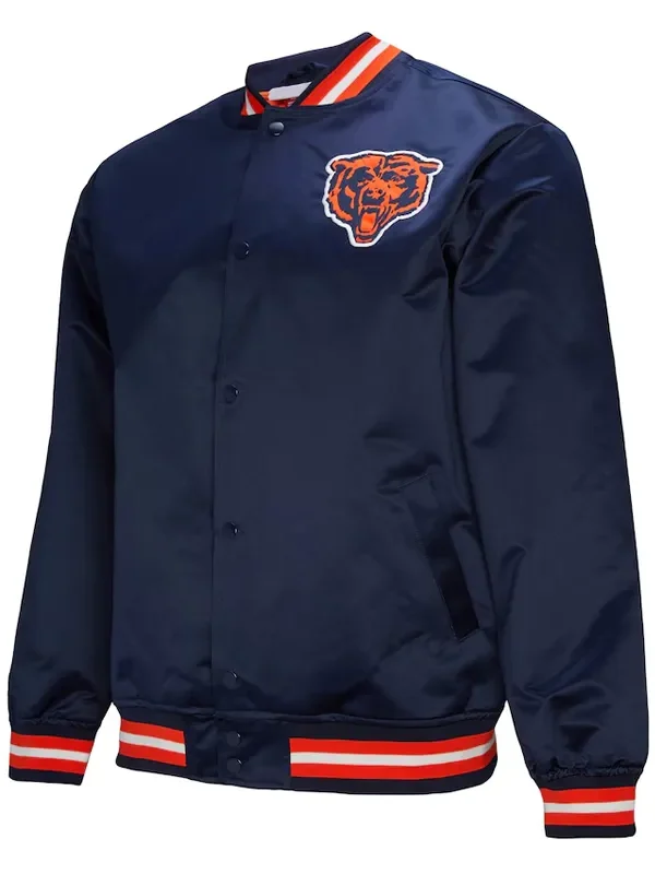 Chicago Bears Double Down Navy Satin Jacket