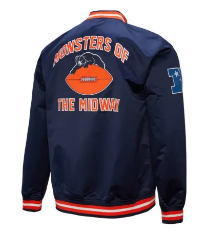 Chicago Bears Double Down Navy Satin Jacket