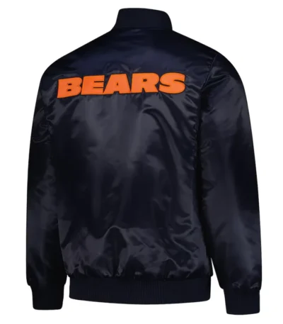 Chicago Bears Exclusive Navy Varsity Satin Jacket