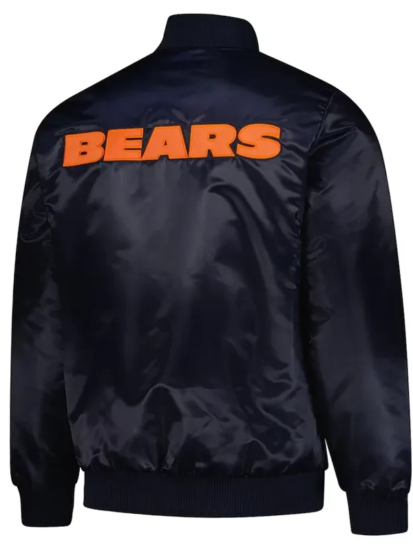Chicago Bears Exclusive Navy Varsity Satin Jacket