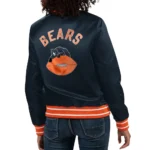 Chicago Bears Full Count Navy Satin Jacket