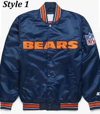 Chicago Bears Gameday Navy Blue Satin Jacket