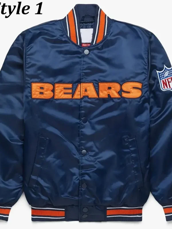 Chicago Bears Gameday Navy Blue Satin Jacket