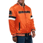Chicago Bears Home Game Orange Satin Jacket