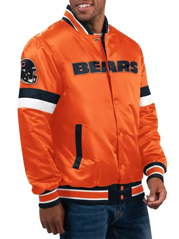 Chicago Bears Home Game Orange Satin Jacket