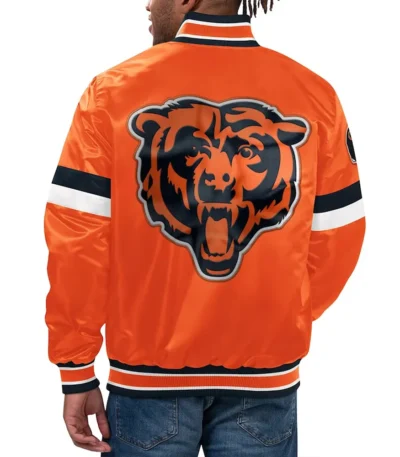 Chicago Bears Home Game Orange Satin Jacket