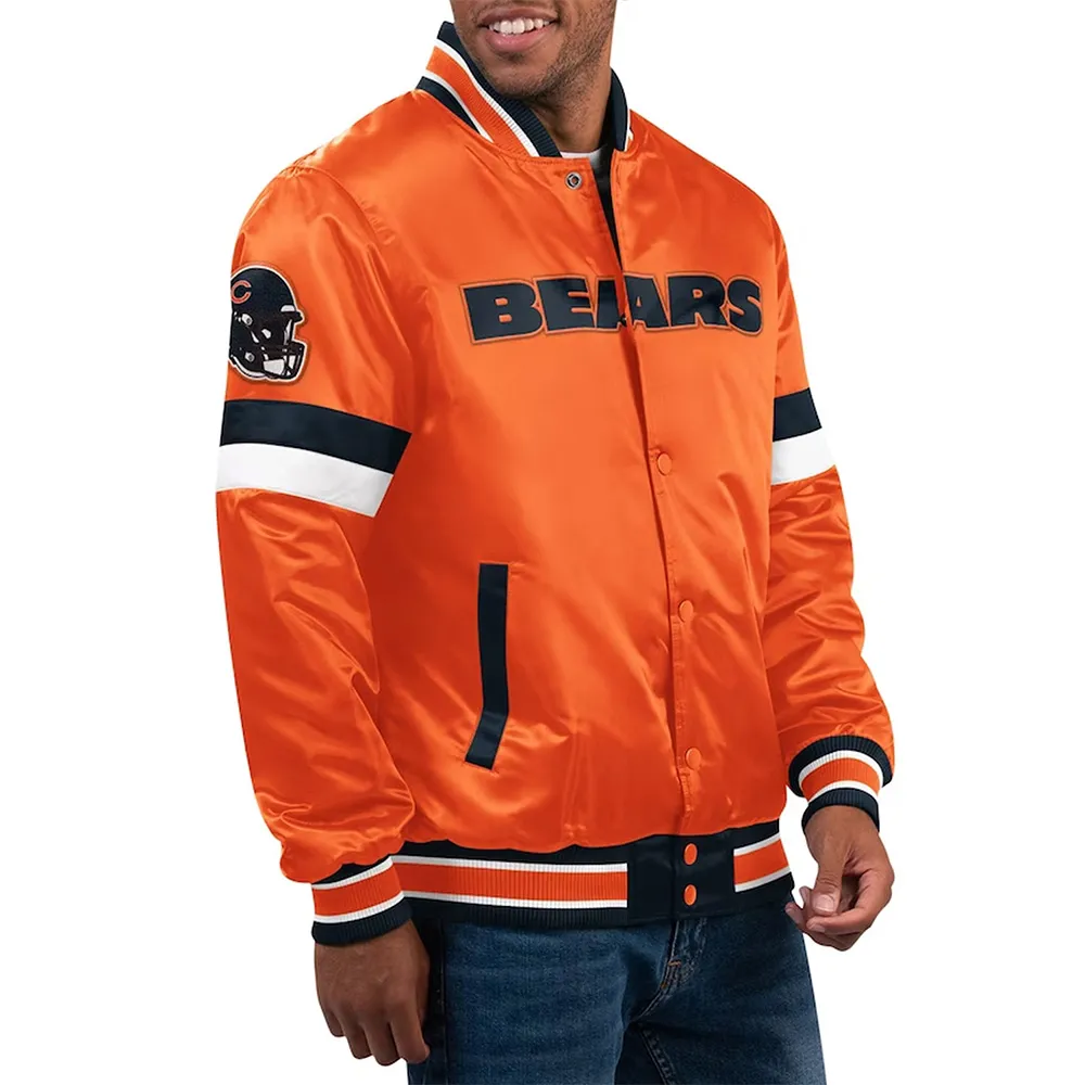 Chicago Bears Home Game Orange Satin Jacket Chicago Bears Home Game Orange Satin Jacket