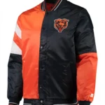Chicago Bears Leader Navy-Orange Full-Snap Satin Jacket