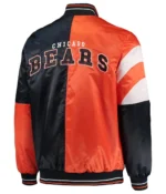 Chicago Bears Leader Navy-Orange Full-Snap Satin Jacket