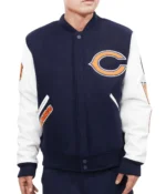 Chicago Bears Letterman Navy Blue-White Jacket