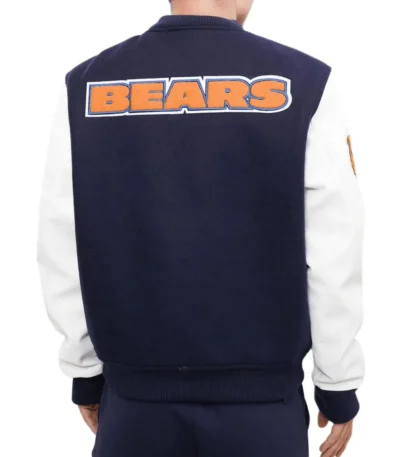 Chicago Bears Letterman Navy Blue-White Jacket