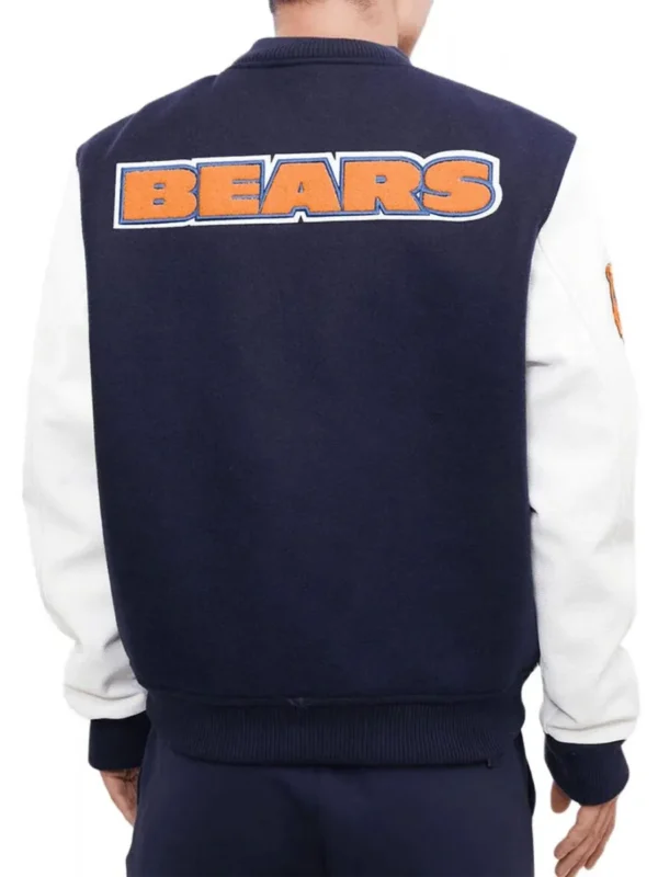 Chicago Bears Letterman Navy Blue-White Jacket