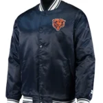 Chicago Bears Locker Room Bomber Blue Satin Jacket