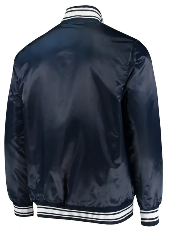 Chicago Bears Locker Room Bomber Blue Satin Jacket