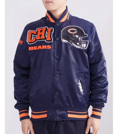Chicago Bears Mashup Classic Rib Satin Jacket