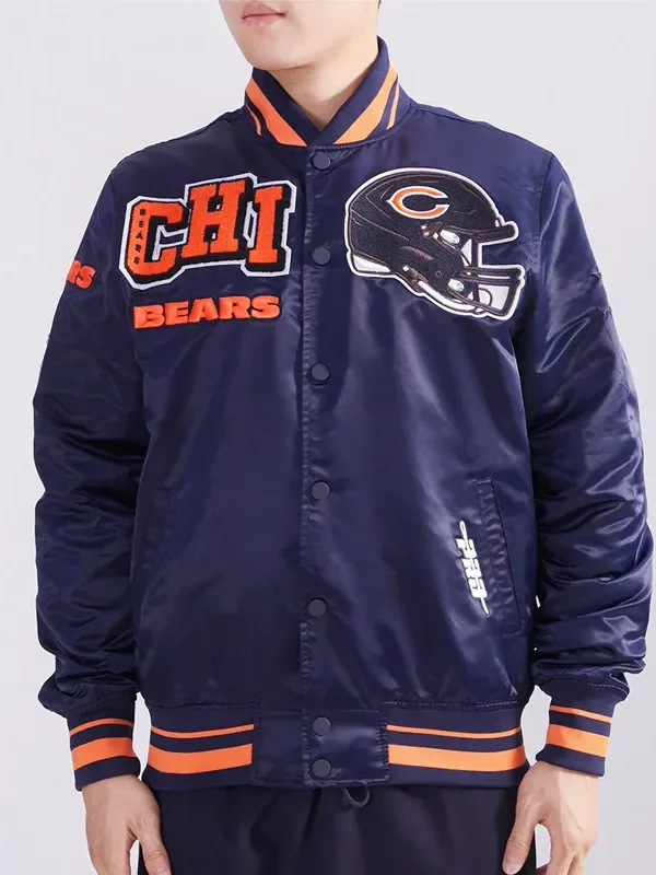 Chicago Bears Mashup Classic Rib Satin Jacket