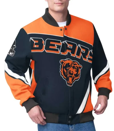 Chicago Bears Maximum Racing Navy Jacket