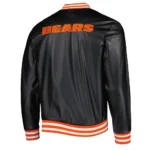 Chicago Bears Metallic Black Leather Jacket