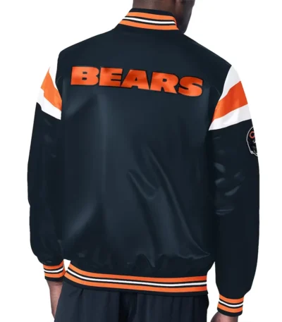 Chicago Bears Midweight Navy Satin Jacket