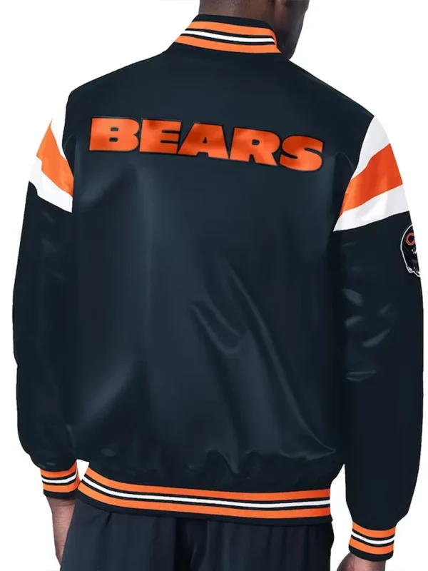 Chicago Bears Midweight Navy Satin Jacket