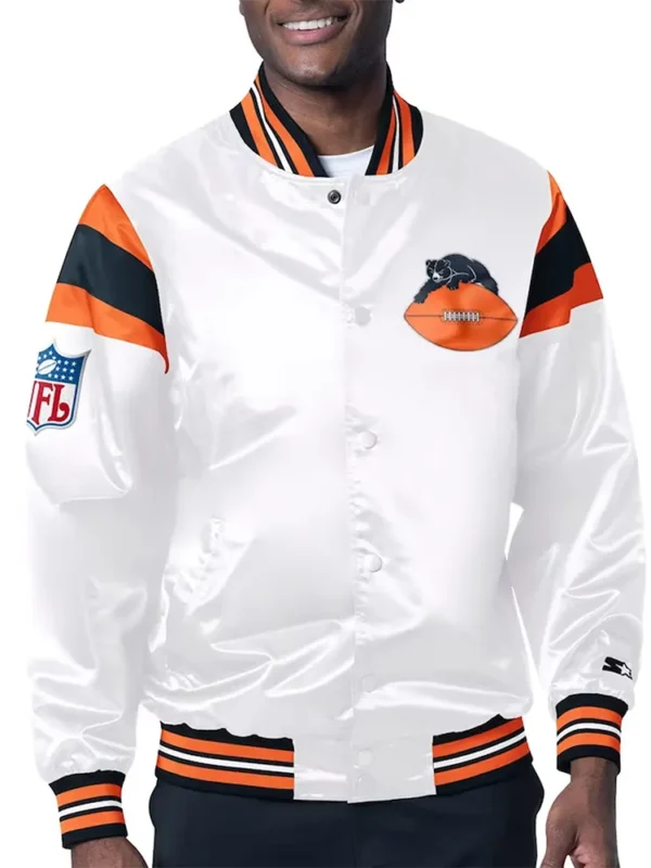 Chicago Bears Midweight White Satin Jacket