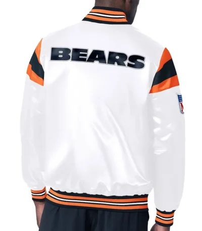 Chicago Bears Midweight White Satin Jacket
