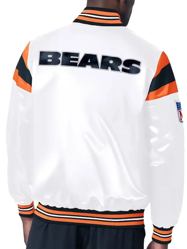 Chicago Bears Midweight White Satin Jacket