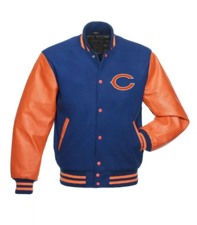 Chicago Bears NFL Varsity Orange and Blue Jacket