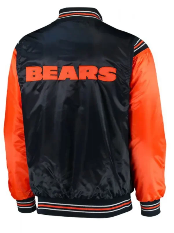 Chicago Bears Navy Blue and Orange Starter Varsity Jacket