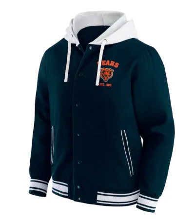 Chicago Bears Navy Cotton Hooded Jacket