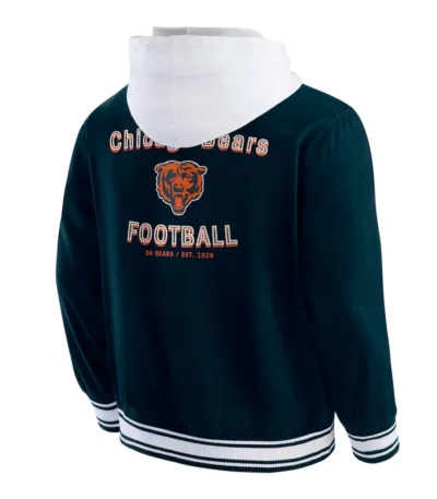 Chicago Bears Navy Cotton Hooded Jacket