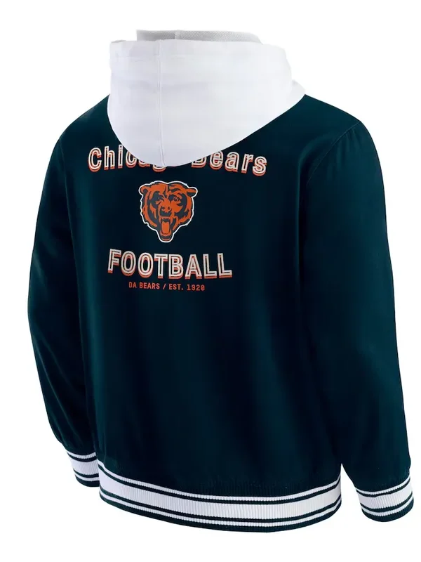 Chicago Bears Navy Cotton Hooded Jacket