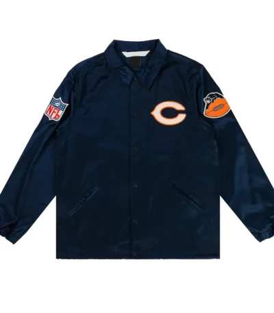 Chicago Bears Navy Satin Windbreaker