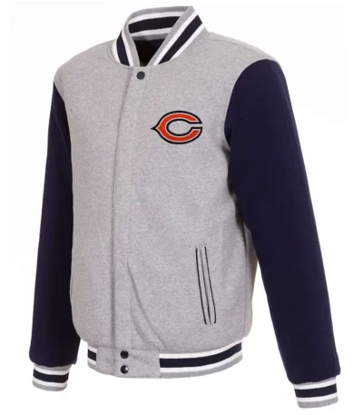 Chicago Bears Navy and Gray Varsity Wool Jacket