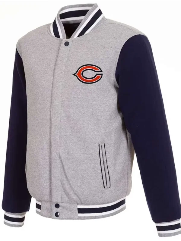 Chicago Bears Navy and Gray Varsity Wool Jacket